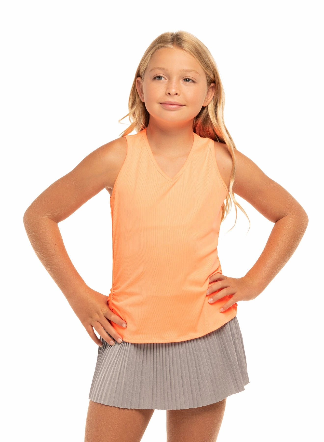 FoldableFeature DoubleStitched Hem Lightweight Rib Tank