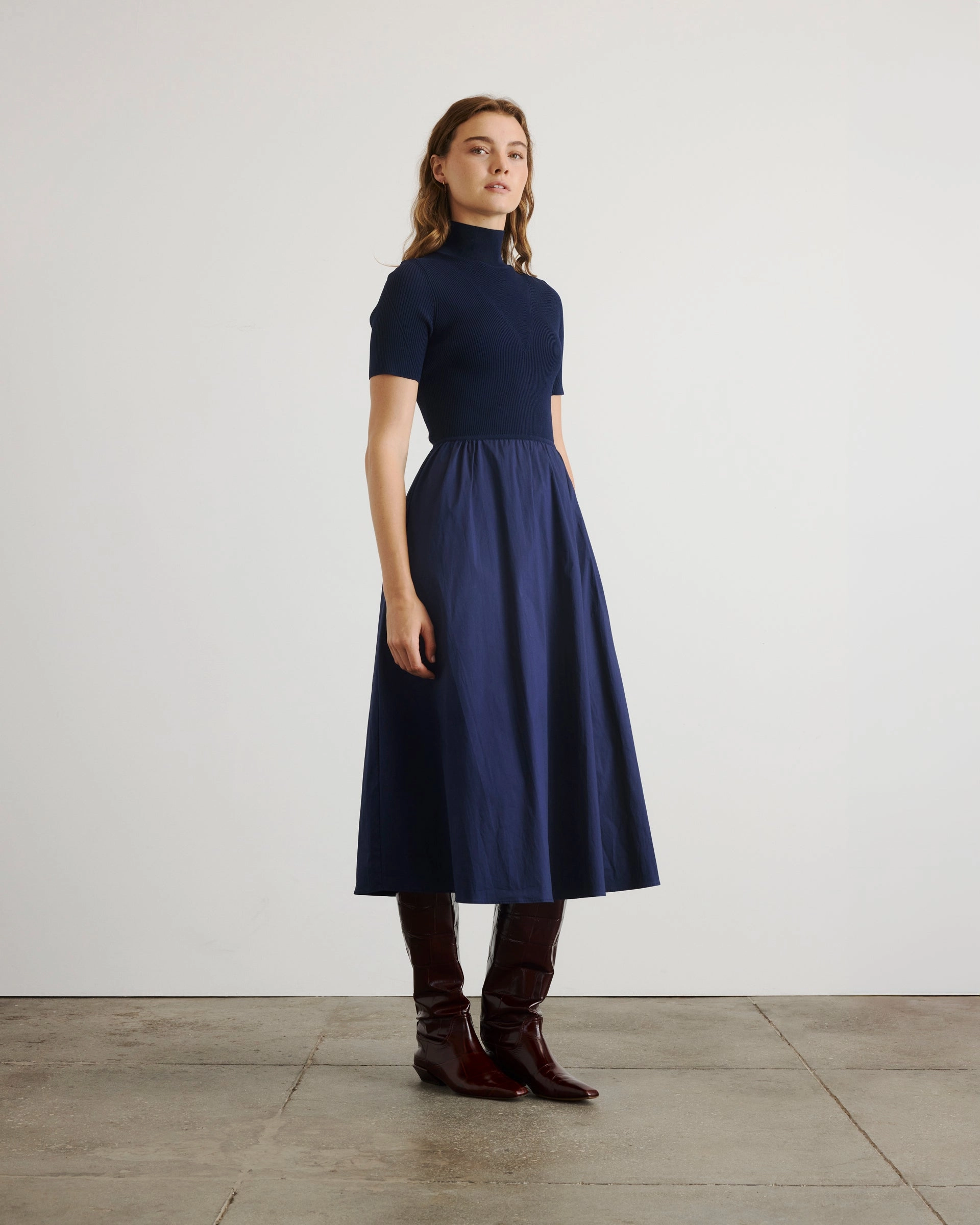 Teresa Knit Dress Brunch Tone Lace-Edge