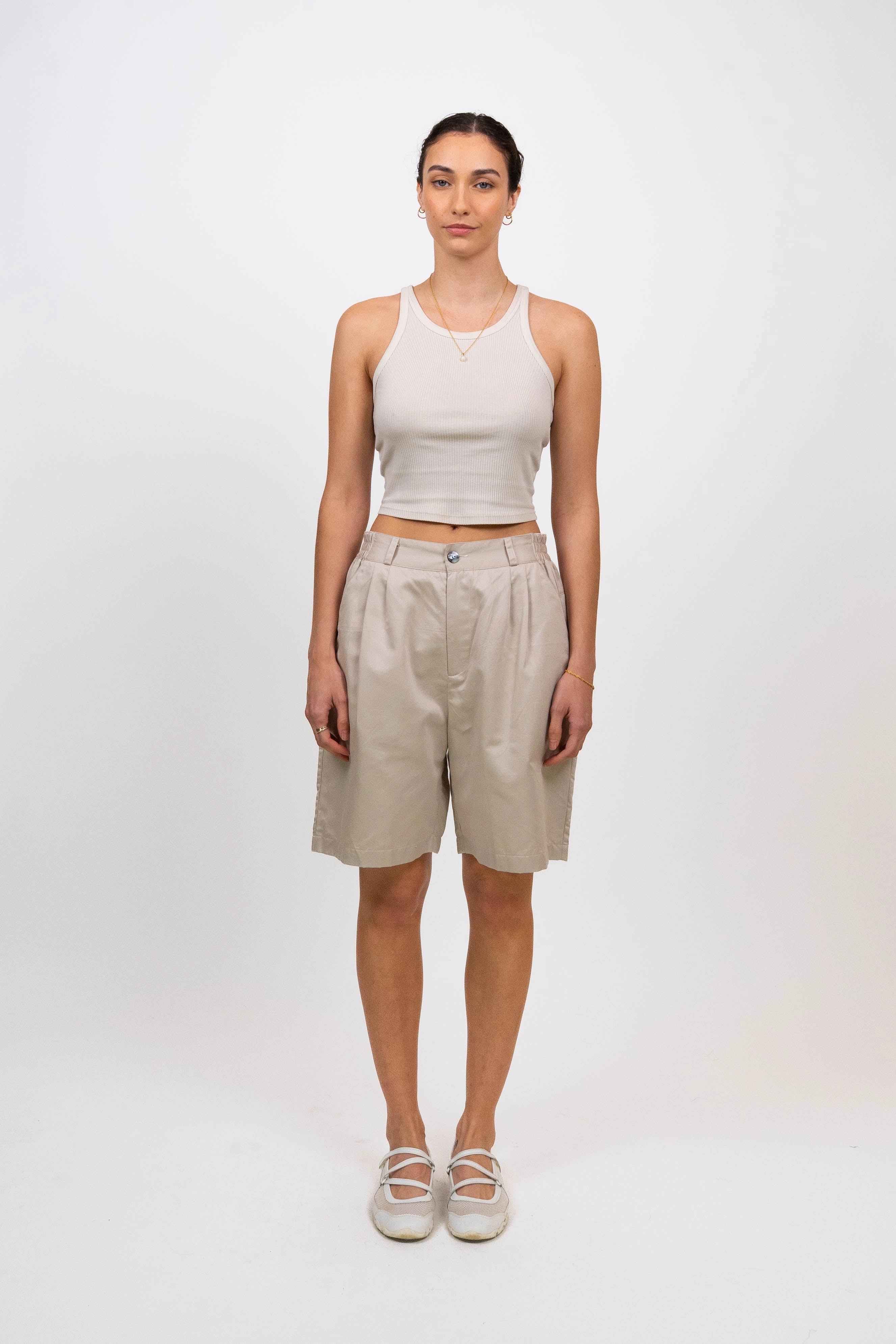 Terry Trouser Shorts (Size L) Flattering Look Clean Lines