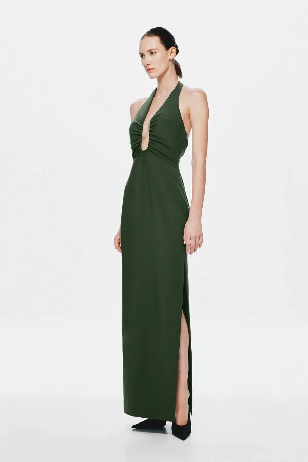 The 'Alusia' Dress Forest Soft and Stylish Evening Wear