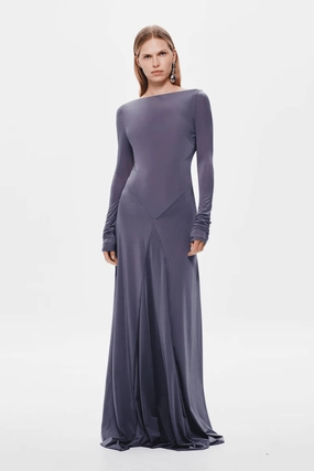 The 'Blake' Jersey Long Sleeve Dress Shark Simple Bow Business casual