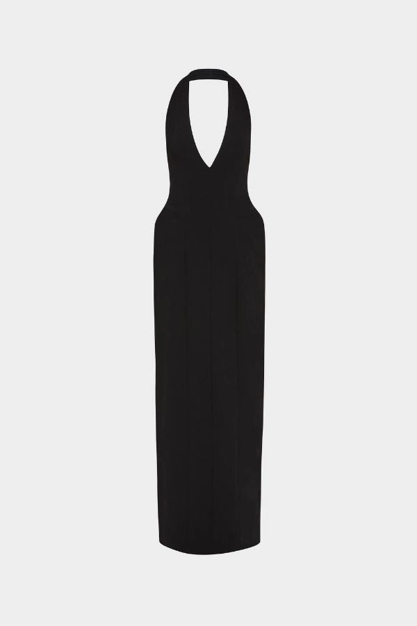 The 'Delta' Suiting Dress Black Smooth Surface