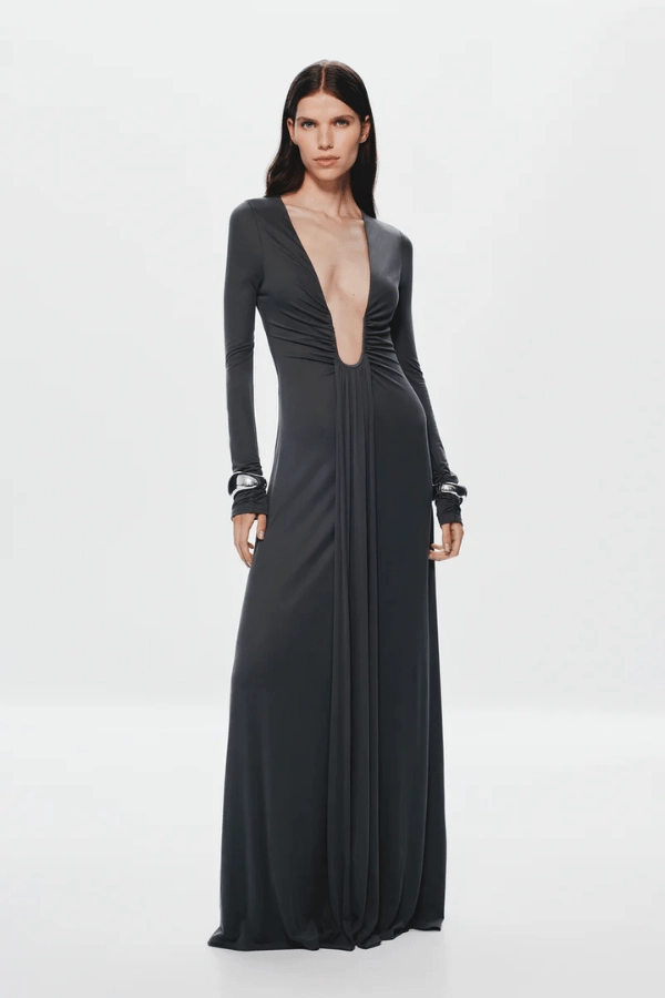 The 'Jennifer' Long Sleeve Dress Vulcan Chic Layers Natural Silhouette