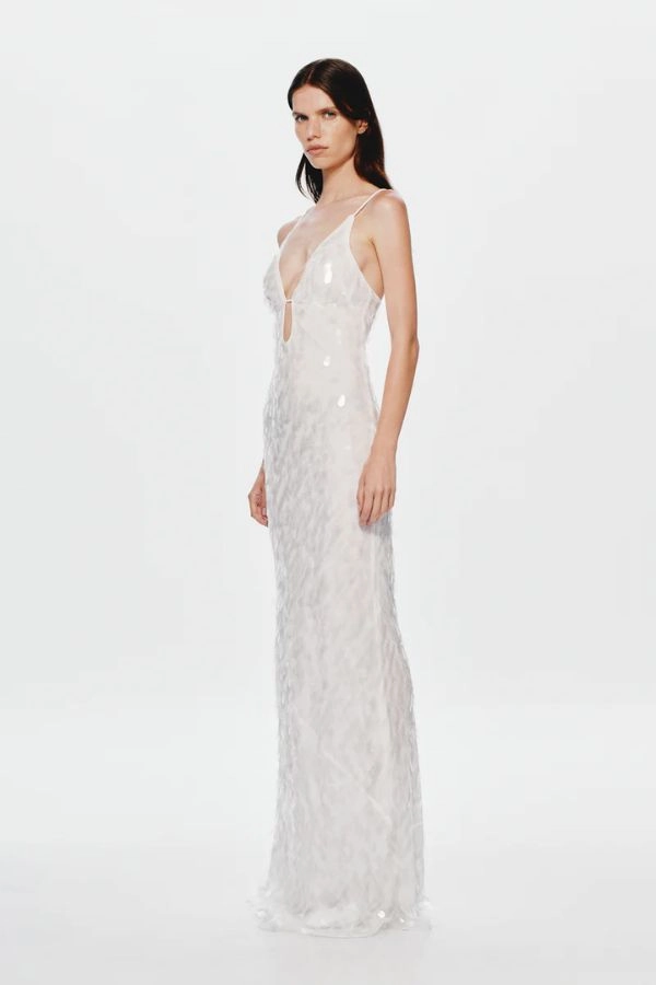 The 'Sapphire Sequin Maxi Dress Ivory Simple Touch Quick Match