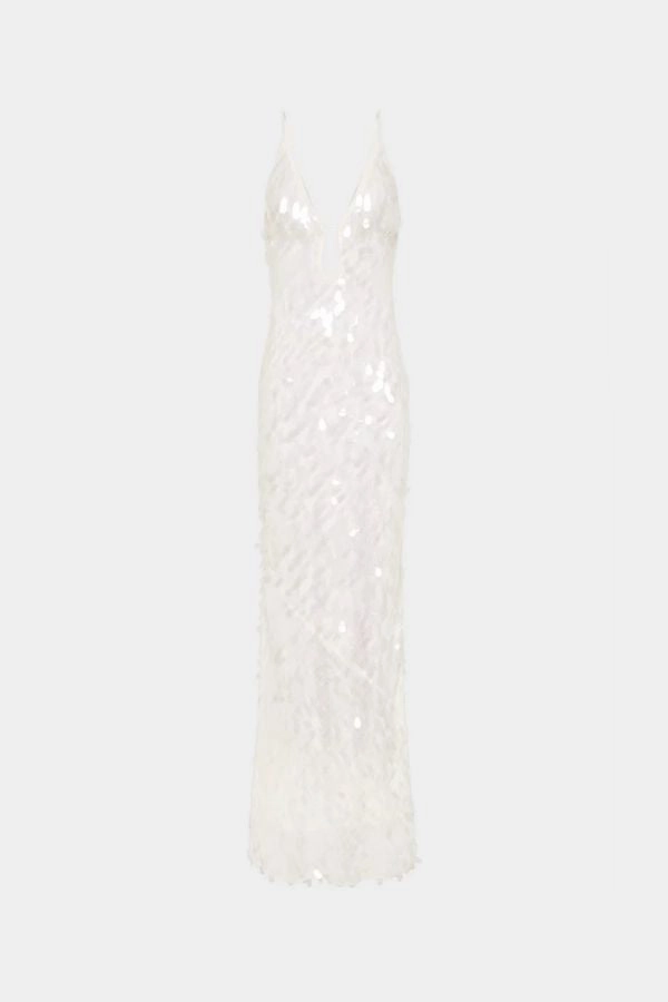 The 'Sapphire Sequin Maxi Dress Ivory Soft cotton dress Vacation Vibes