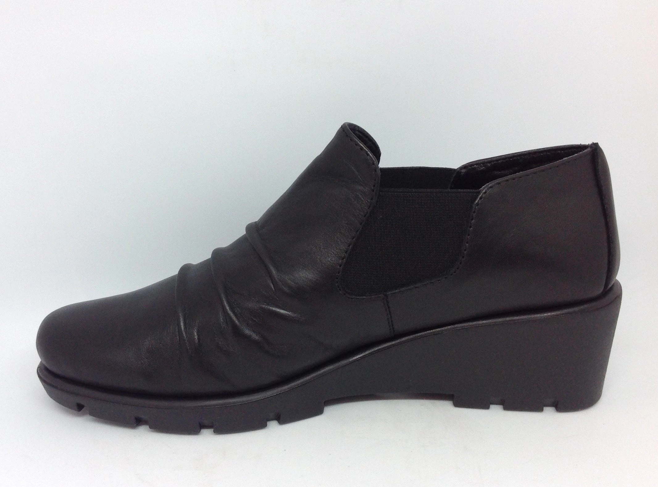 The Flexx Sluppiest ~ Black ~ Gunmetal ~ Leather Wedge High Traction Urban Commute Breathable Mountain Climber