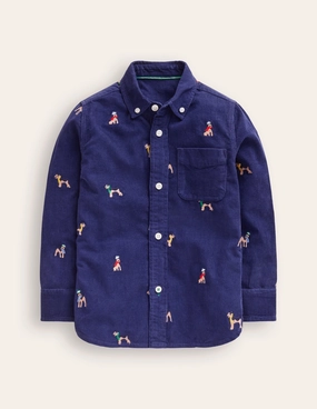 NoiseReduciting Zipper Fitted Blouse The Janet Embroidered Shirt-Sapphire Blue Janet Embroidery