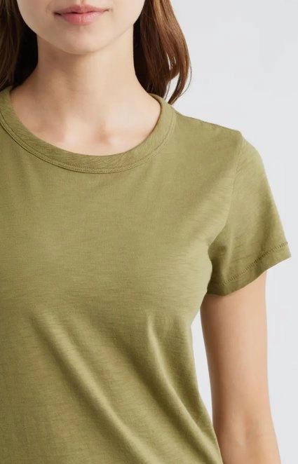 The Slub Tee Olive Activewear Top Flexible Neckline