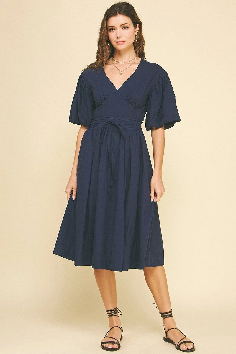 Smooth Finish Midnight Hour Dark Navy Midi Dress