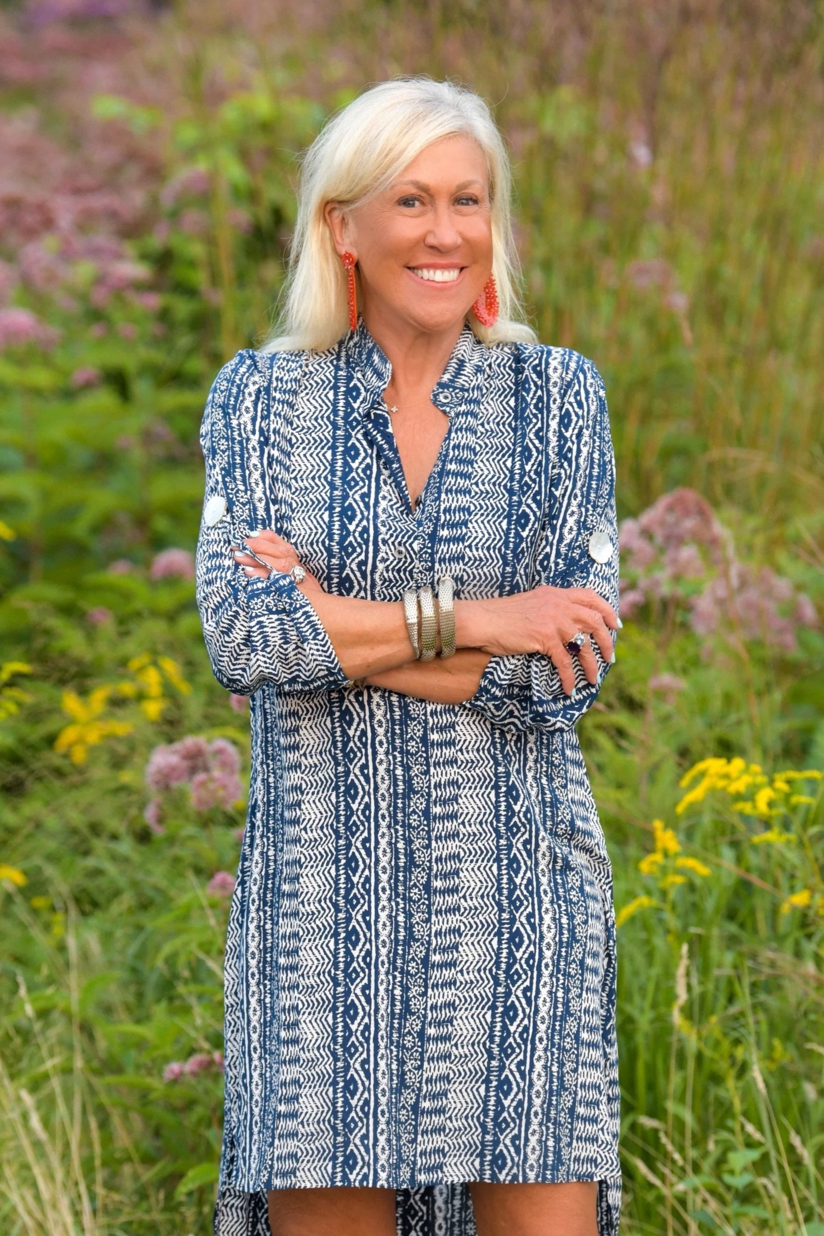 Day Tripper Dress / Indigo Aztec Easy Go All Layer