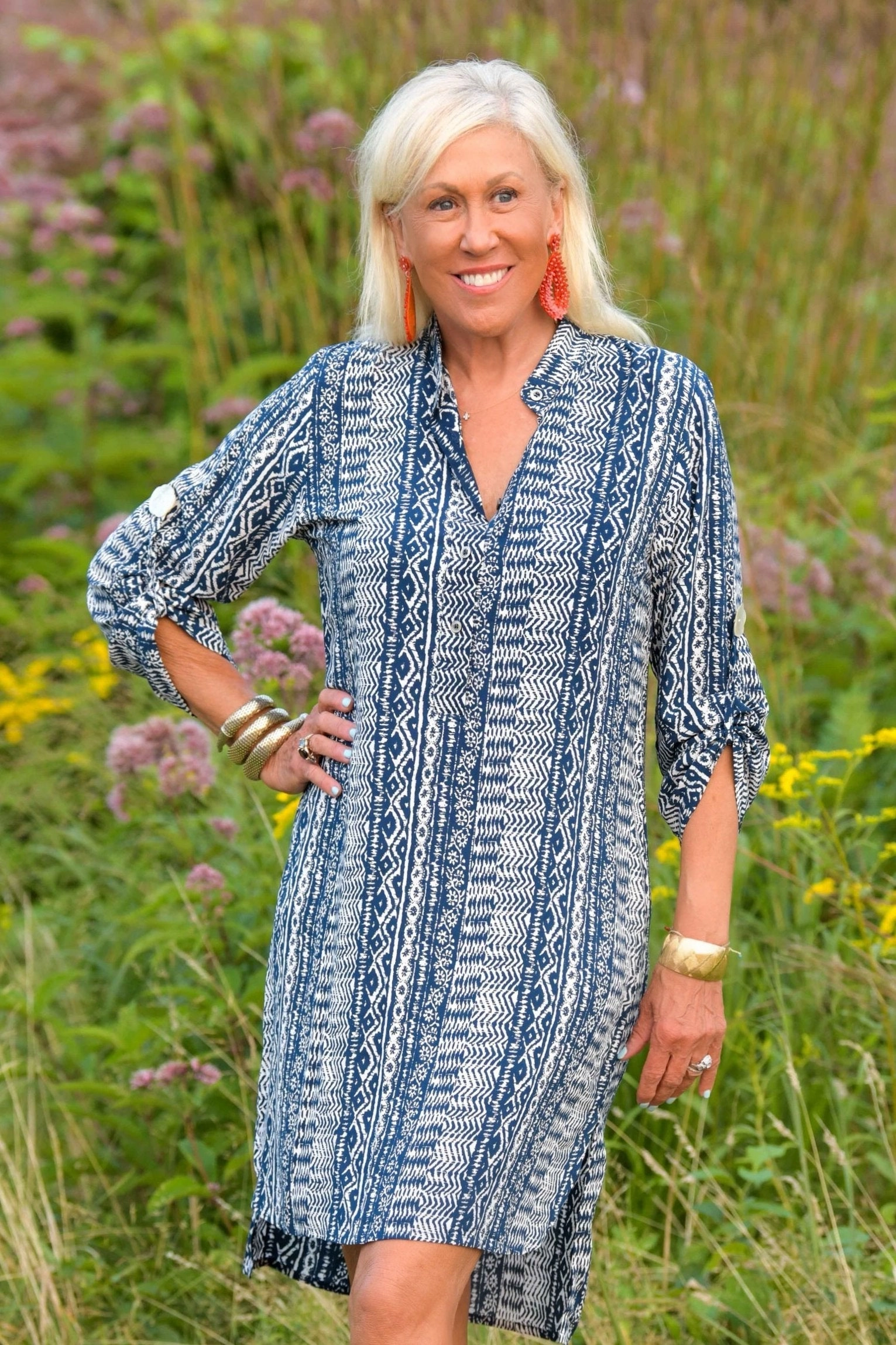 Casual event dress Day Tripper Dress / Indigo Aztec