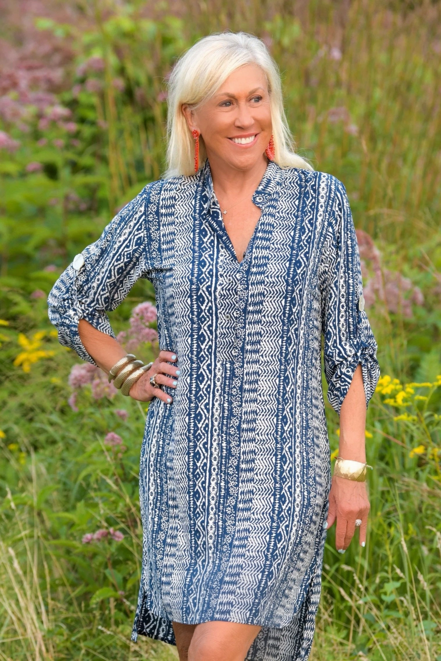 Day Tripper Dress / Indigo Aztec Clean Grace