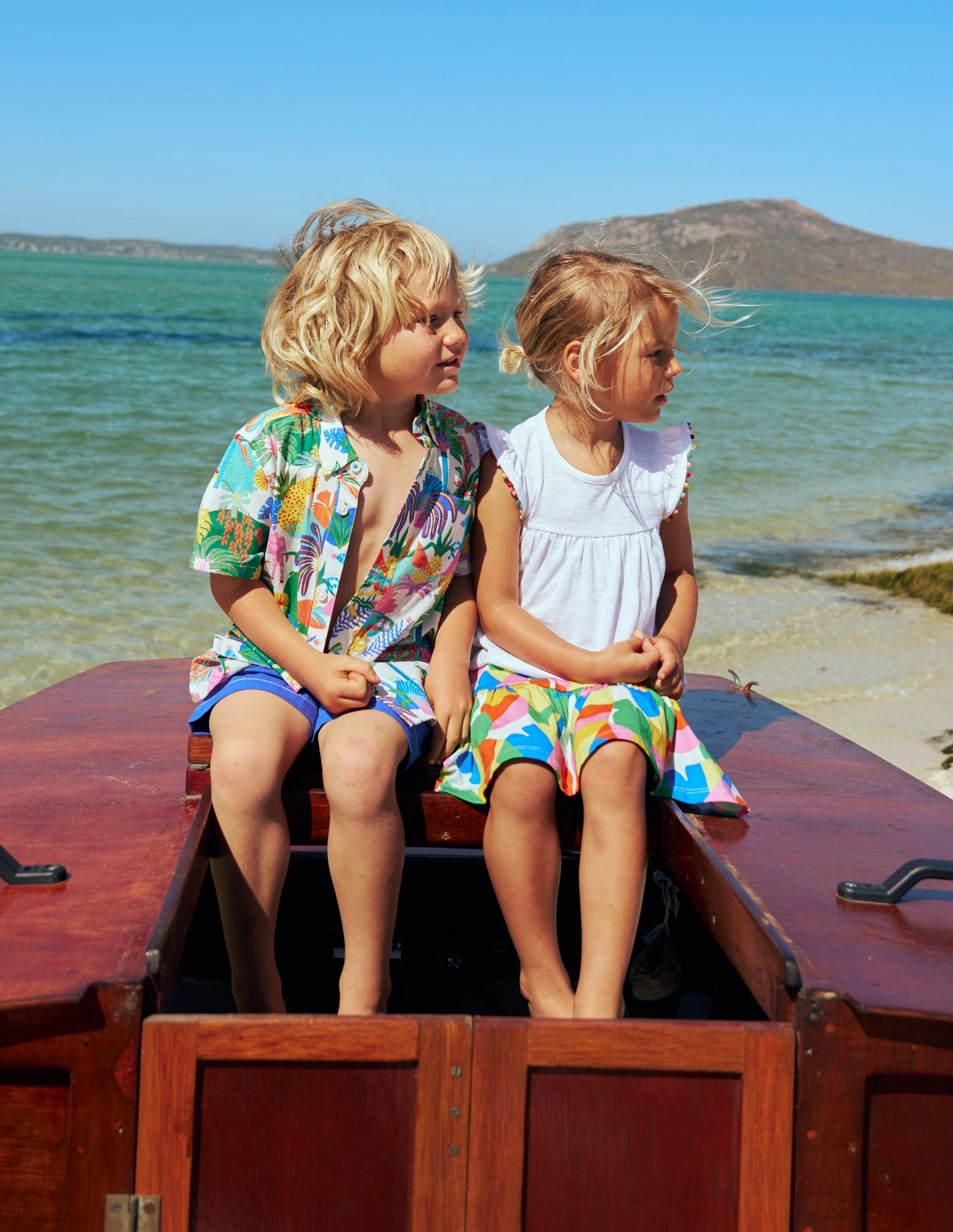 Chill Feel Wardrobe Basics Tiered Jersey Skort-Multi Abstract Palm