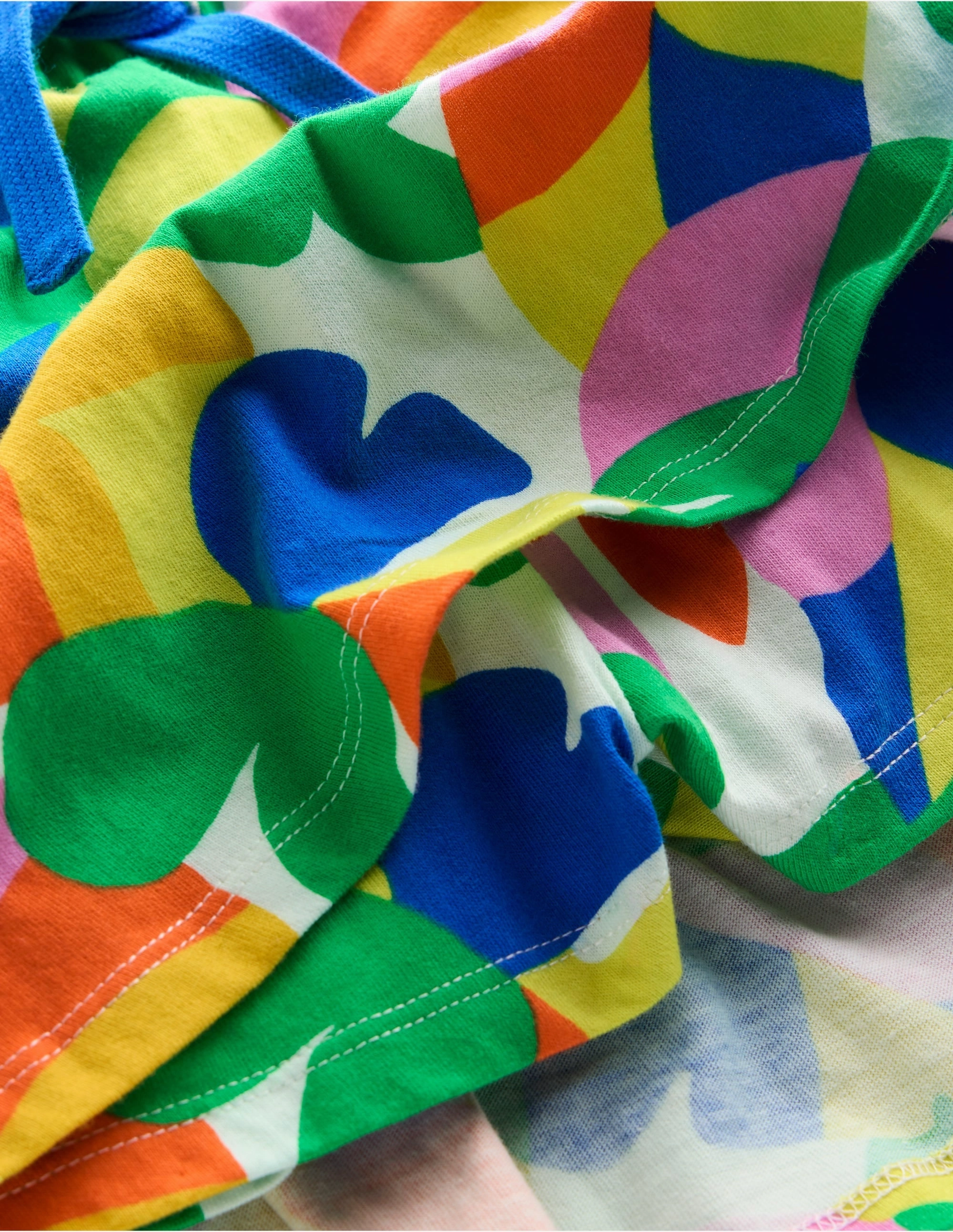 Tiered Jersey Skort-Multi Abstract Palm Weekend Ready