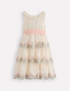 Soft Harmony Tiered Organza Dress-Ivory