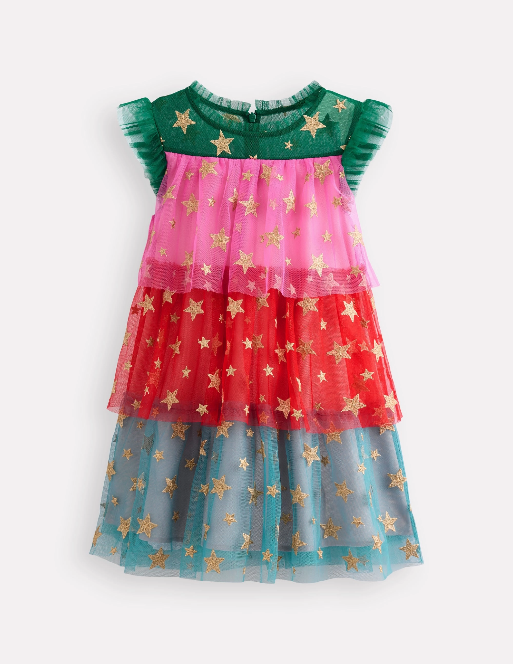 Semi Formal Tiered Tulle Dress-Multi Stars