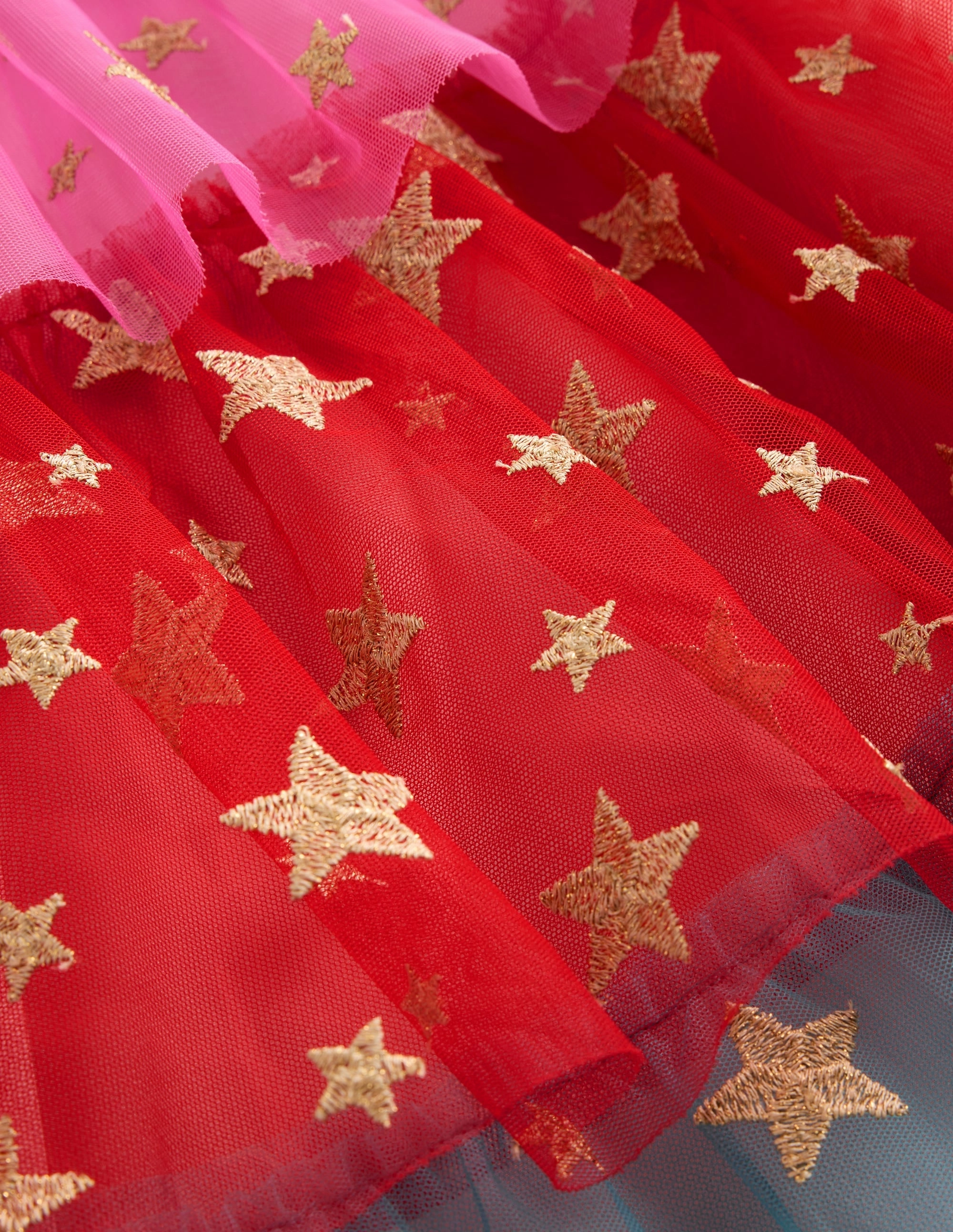 Smooth Wear Classy Look Tiered Tulle Dress-Multi Stars