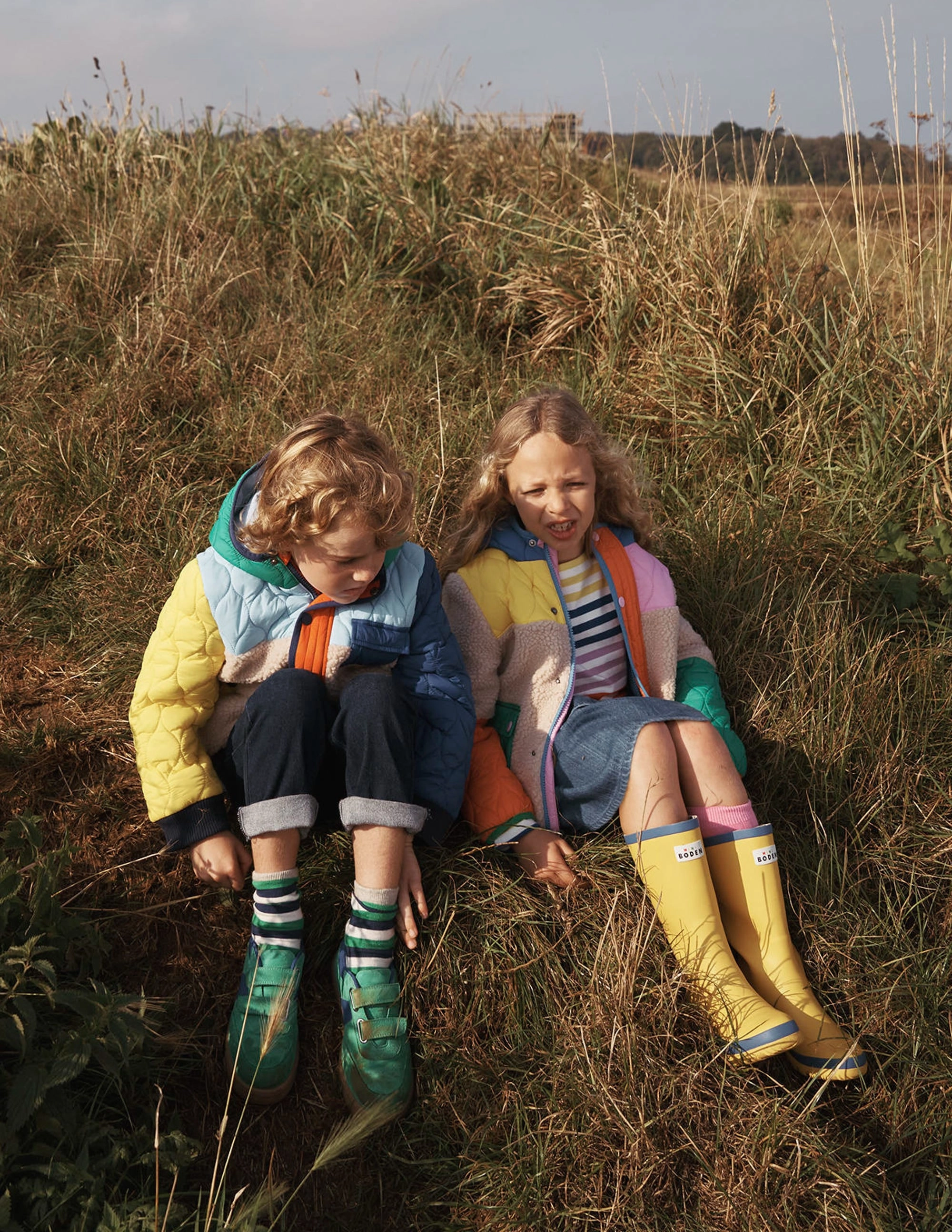 Tiered Woven Skirt-Chambray Autumn Stroll