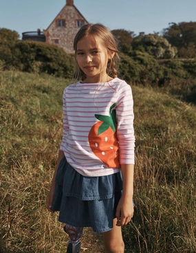 Tiered Woven Skirt-Chambray Comfort Mood