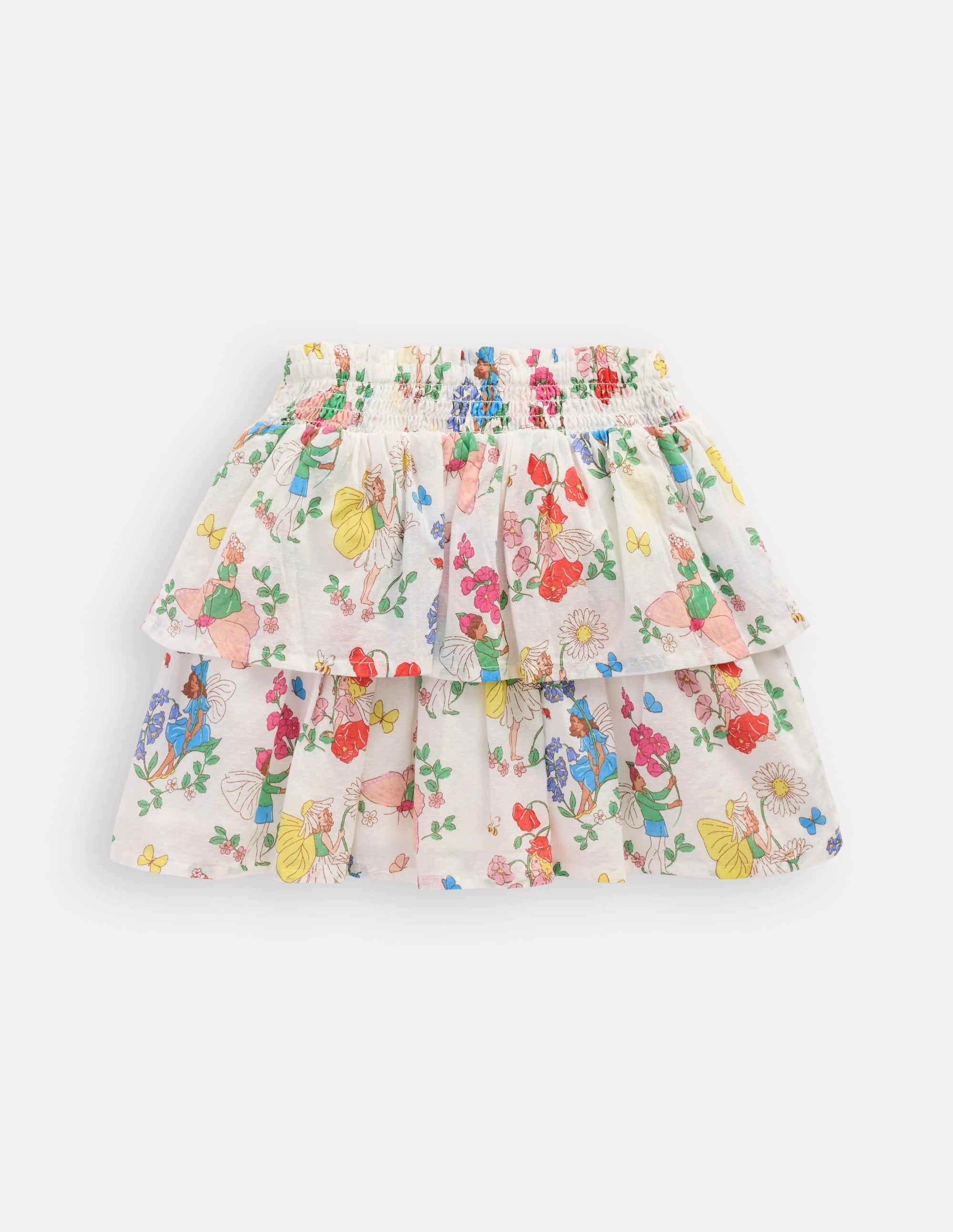 Designer Inspired Tiered Woven Skirt-Multi Flower Fairy