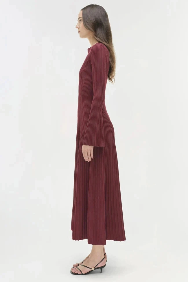 Soft and Light Lightweight Comfort Genna Knit Midi Dress Cranberry