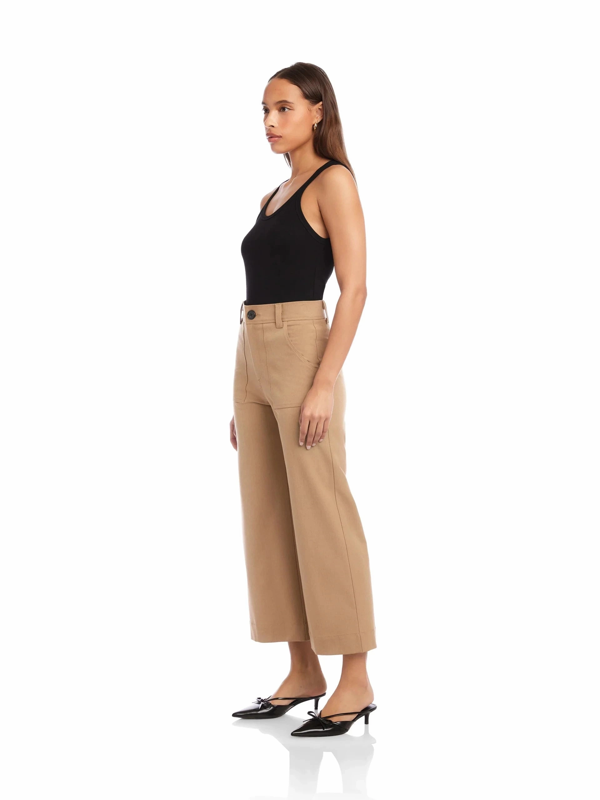 Rylee Crop Pant Camel Chic casual Air Circulation