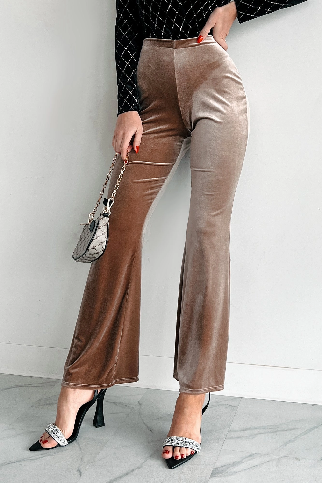 sport chic Timeless Treasures Velvet Pants (Tan)
