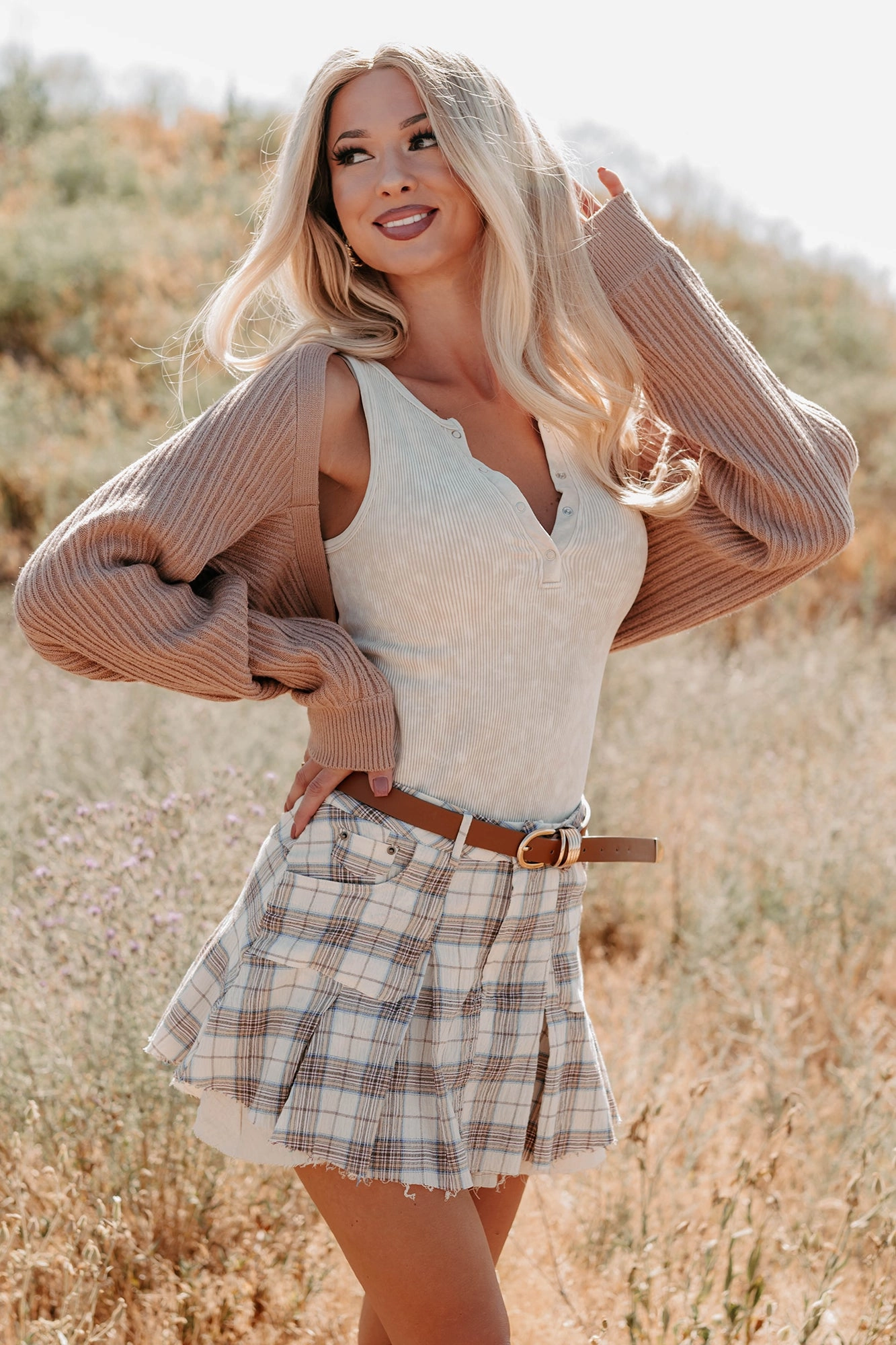 Toasted Coconut Season Bolero Shrug Cardigan (Dark Taupe) Fray Resistant Edges