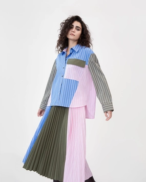 Subtle Texture Weave Topher Stripe Top