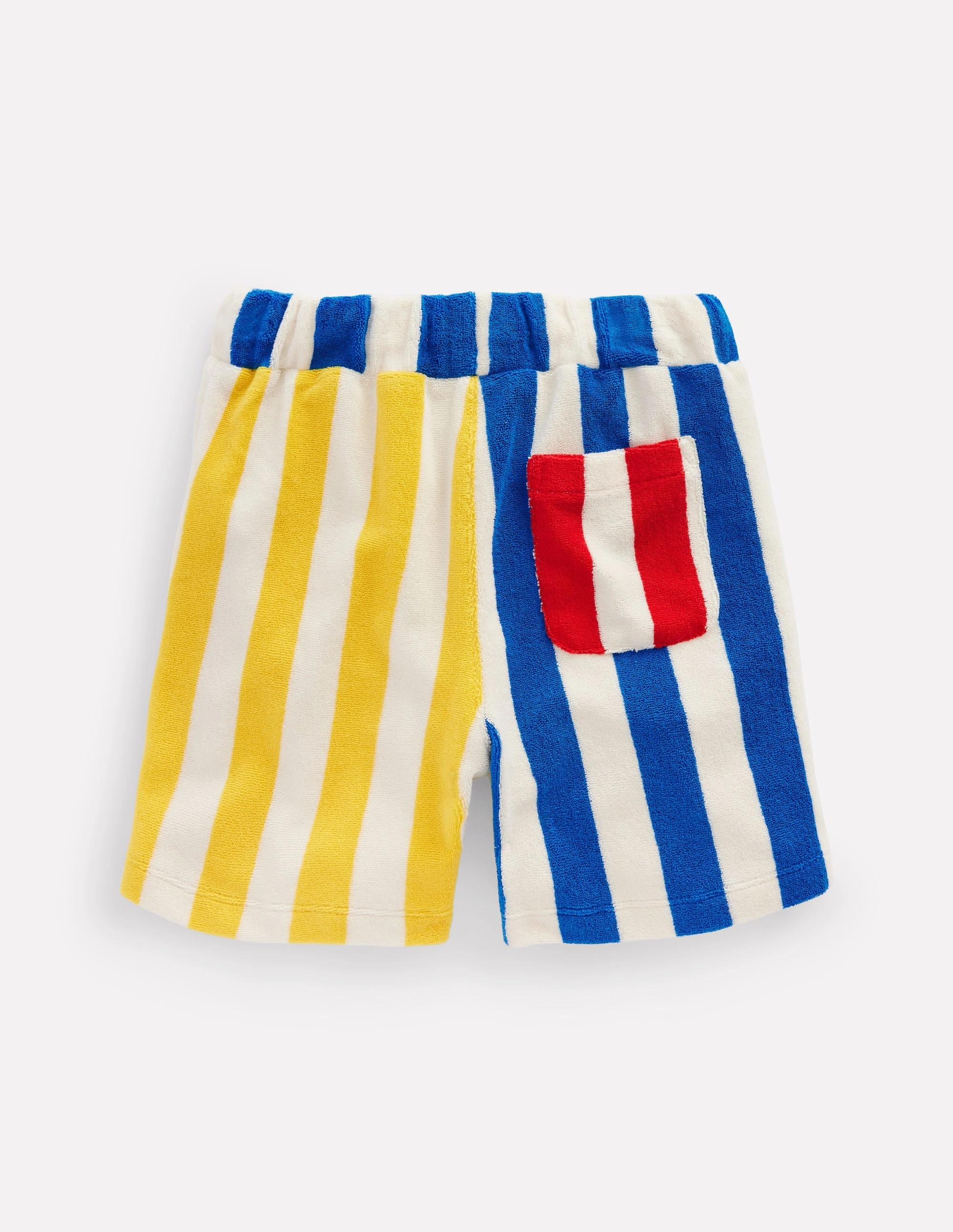 homecoming Towelling Shorts-Fiesta and Directoire Stripe