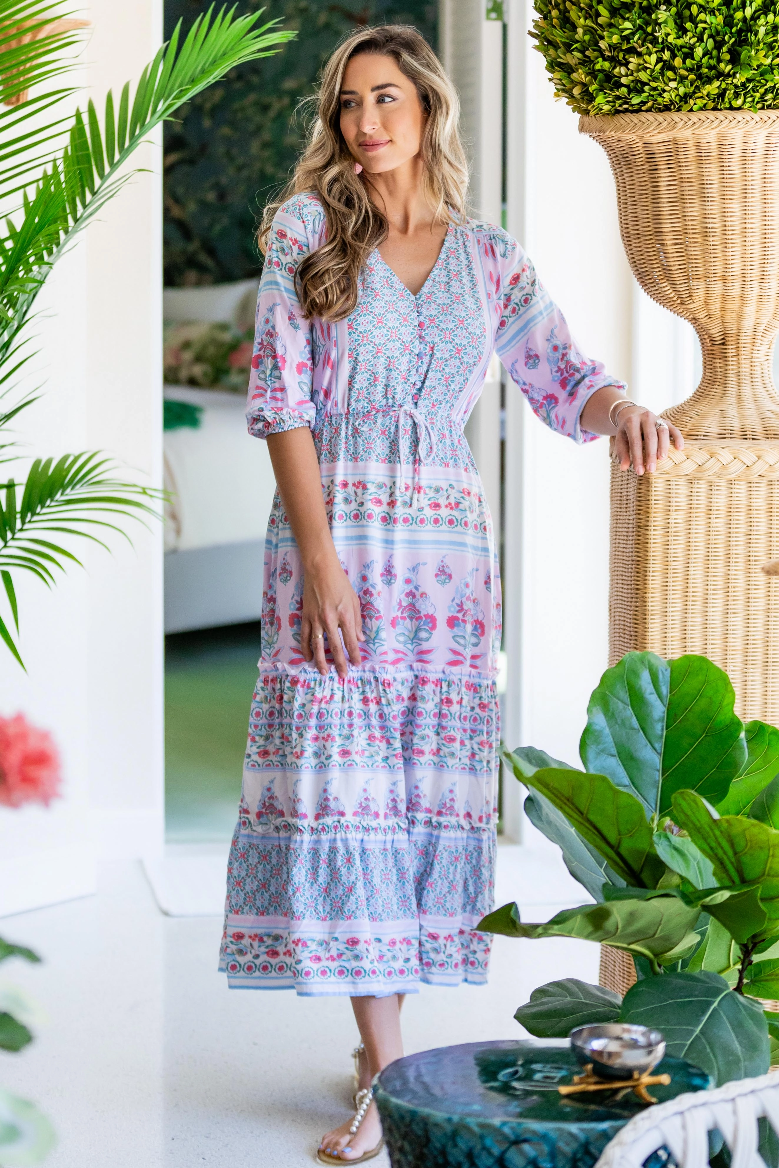 Carrie Dress / Petal Mesh-Detail Tailored Wear