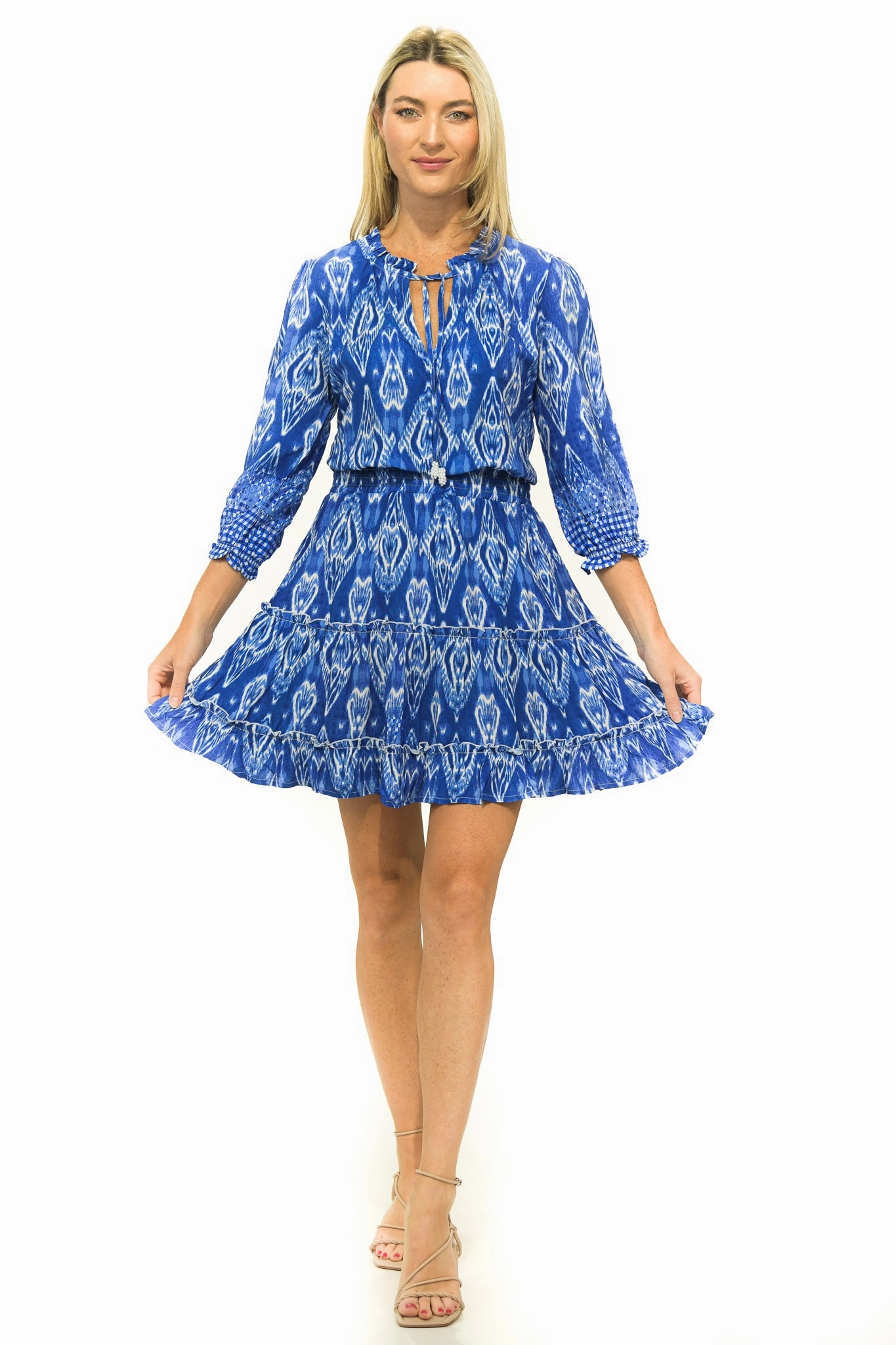 Effortless Wear Striped-Pattern Ibiza Dress / Marine