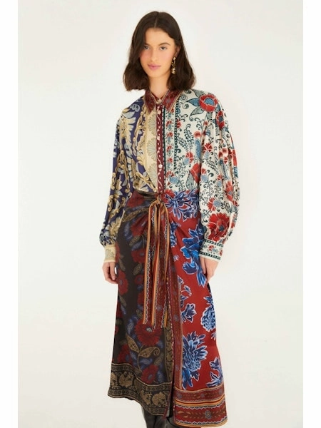 Navy Winter Mix Midi Dress Country View