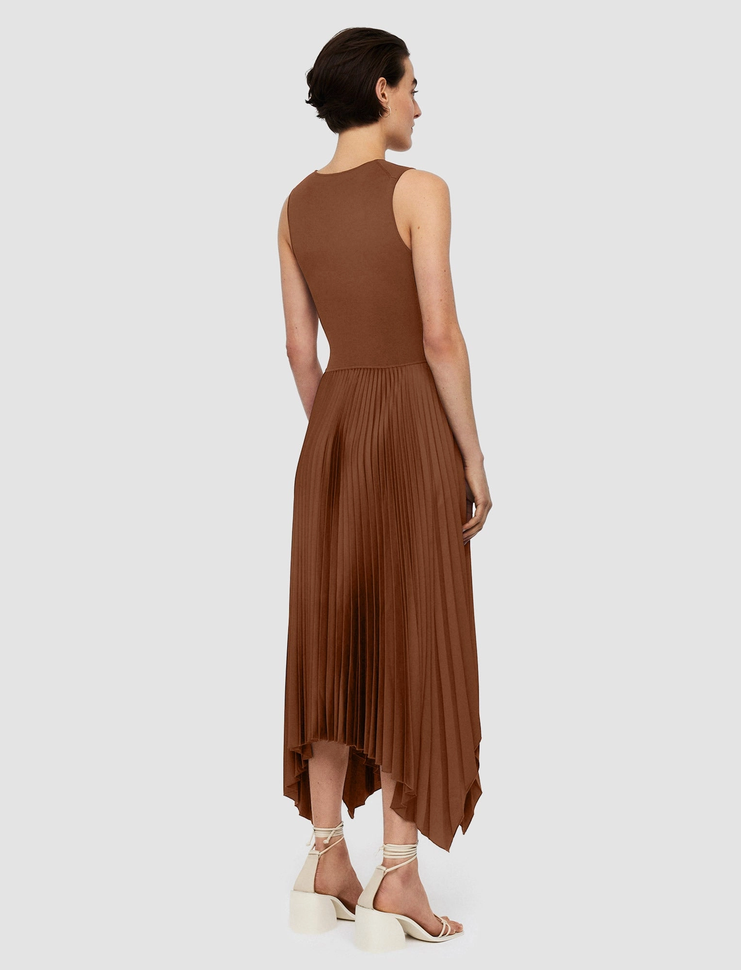 Flattering Fit for All Smart Layering Knit Weave Pliss Dera Dress