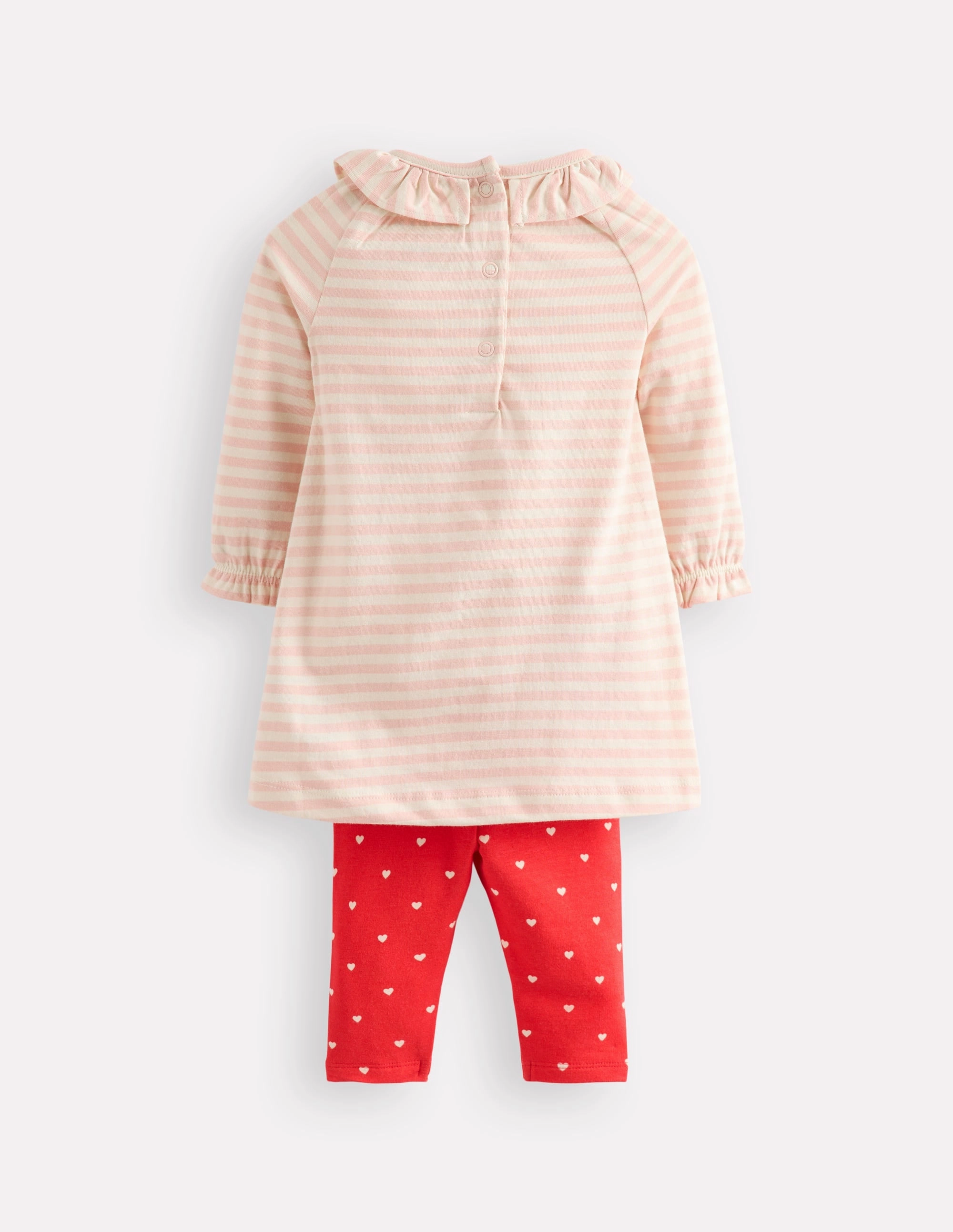 Jersey Logo Dress Set-Chalk Pink Bunnies Neutral Dance