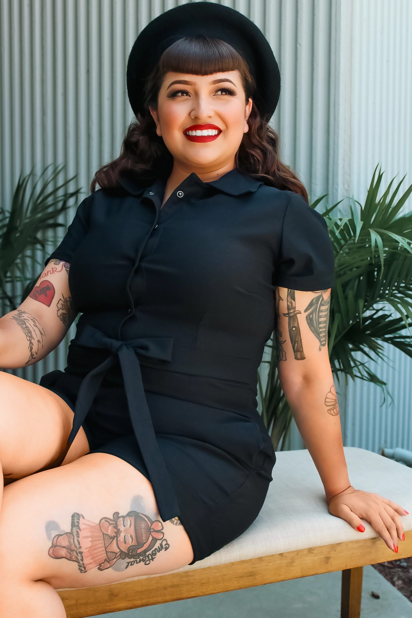 Stretchy Black Romper With Belt #BRS Event Dinner