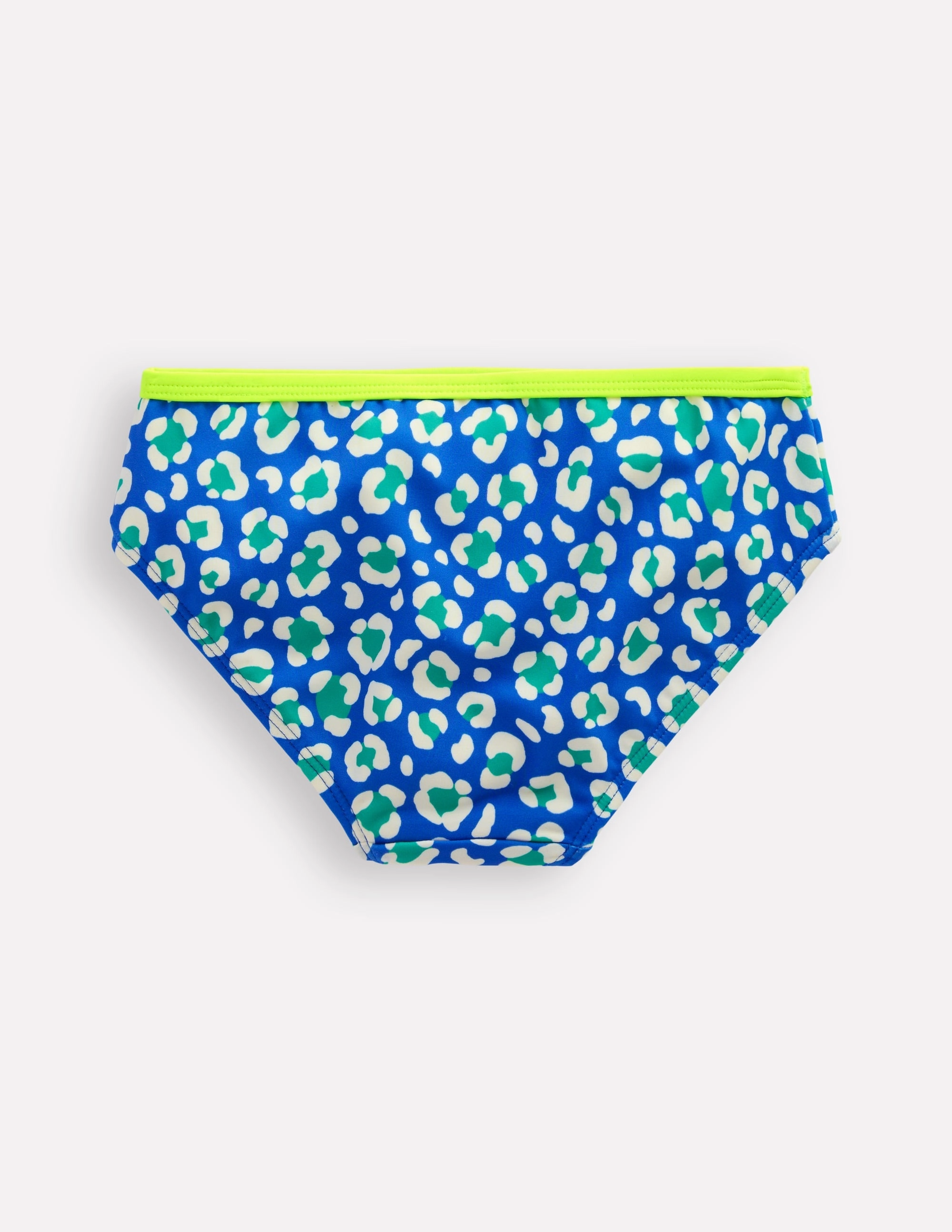 Soft Lining Swim Fashion Patterned Bikini Bottoms-Aquamarine Leopard