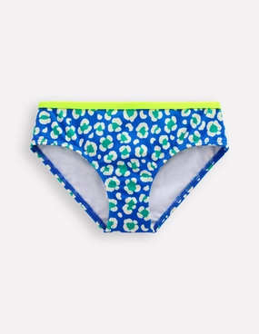 Poolside Vacation Patterned Bikini Bottoms-Aquamarine Leopard