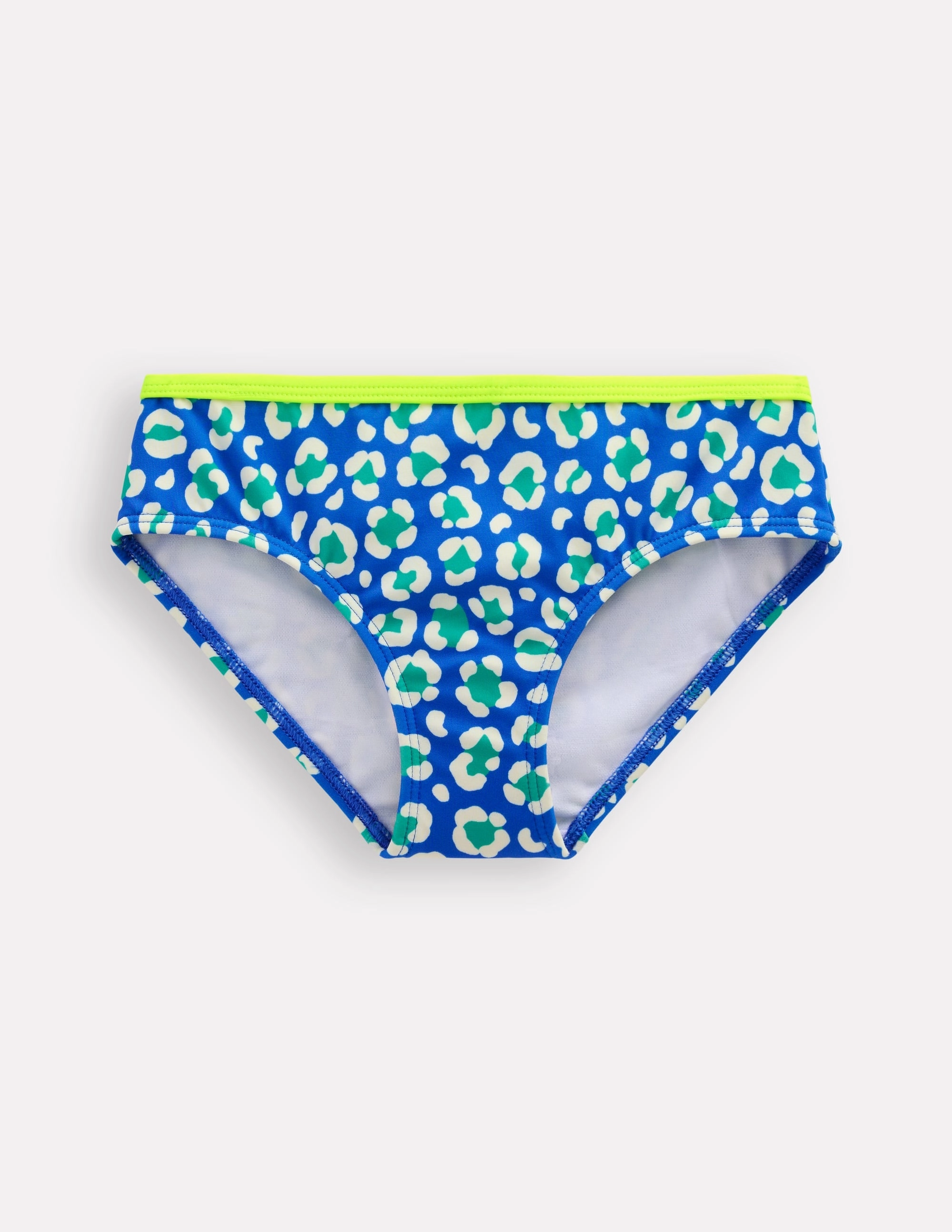 Patterned Bikini Bottoms-Aquamarine Leopard Anti Slip Banding Flexible Boning Structure