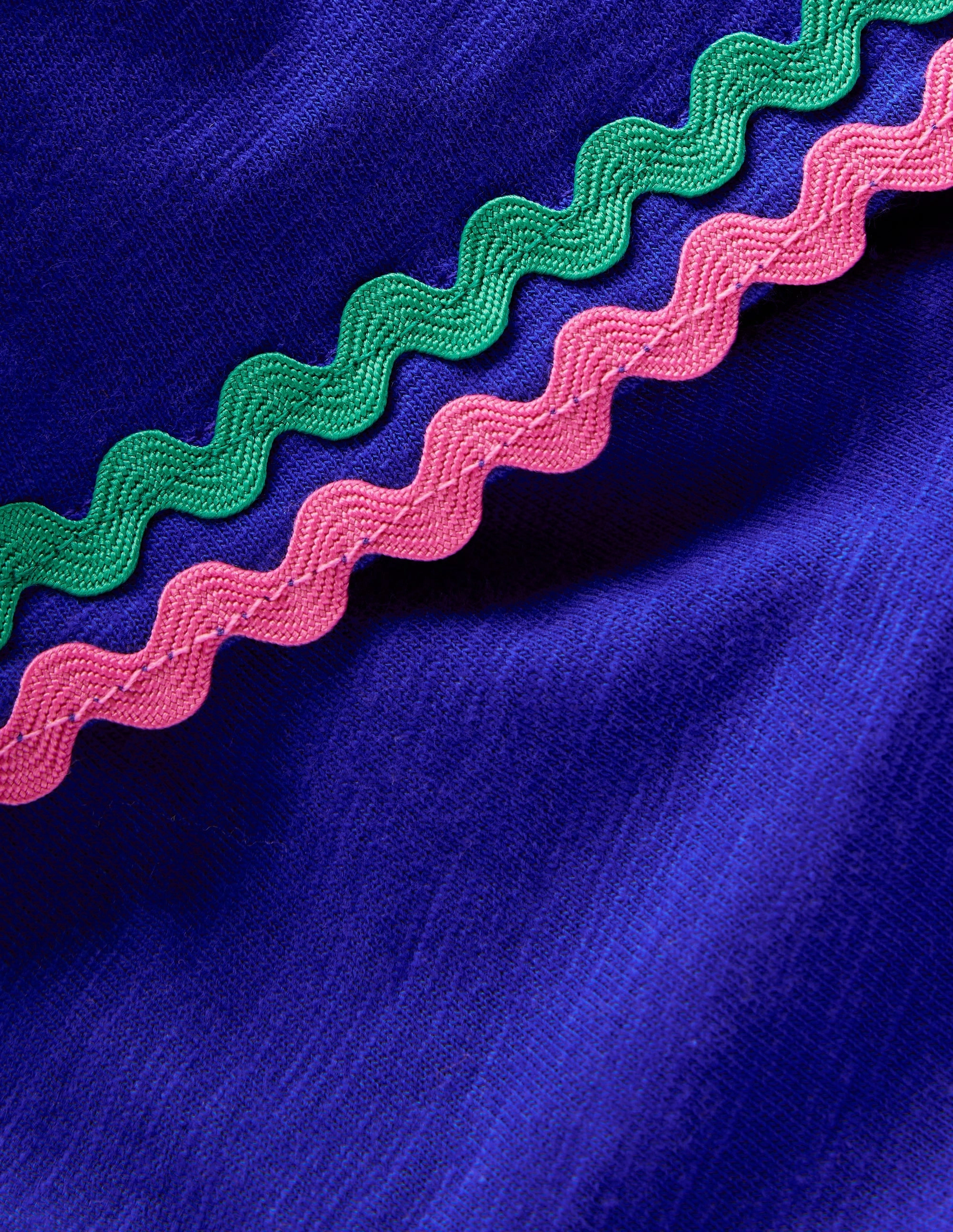 Trim Detail Pretty Top-Bright Blue MultiPurposeUtility Breathable3DKnit