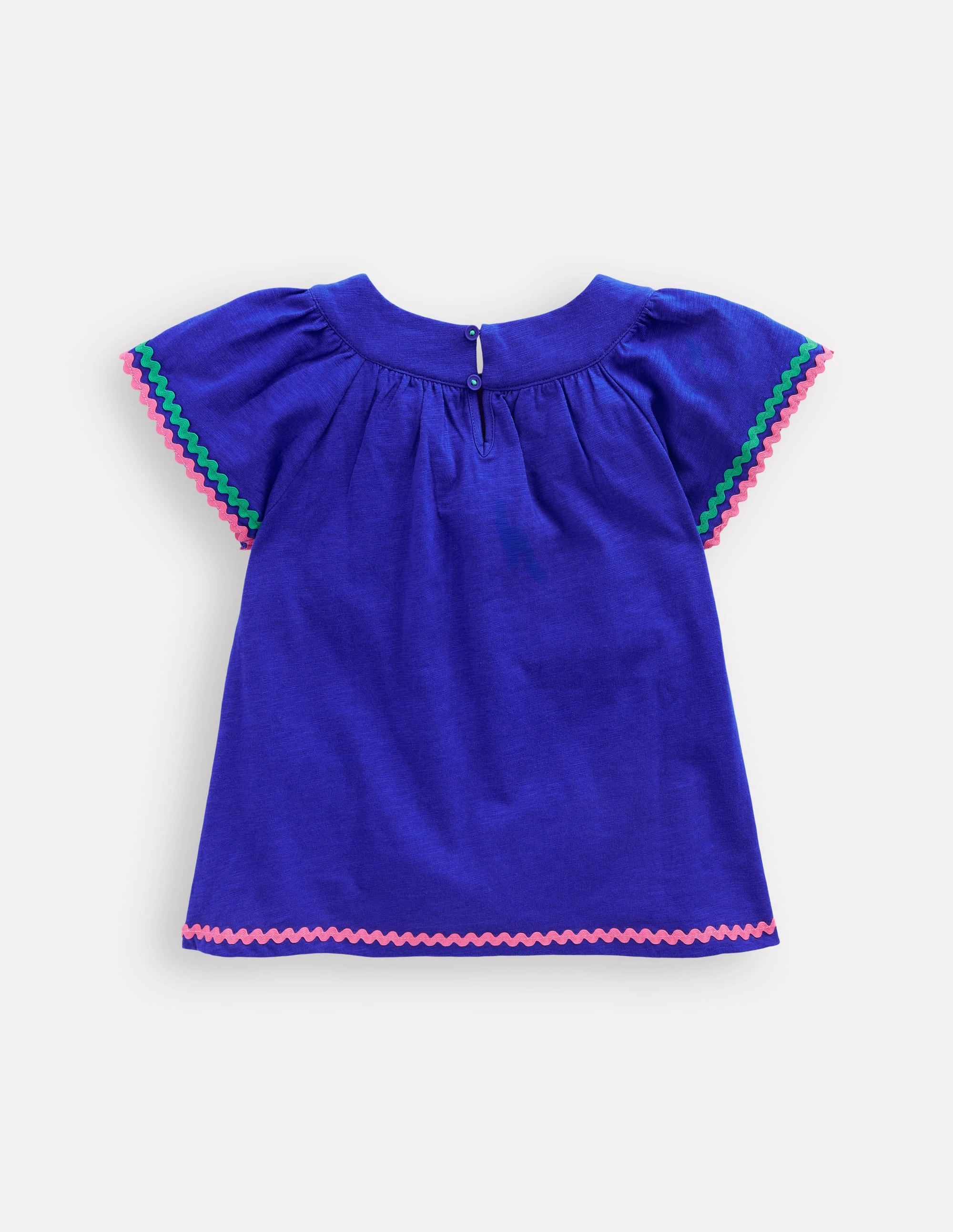 TaglessLabel Trim Detail Pretty Top-Bright Blue