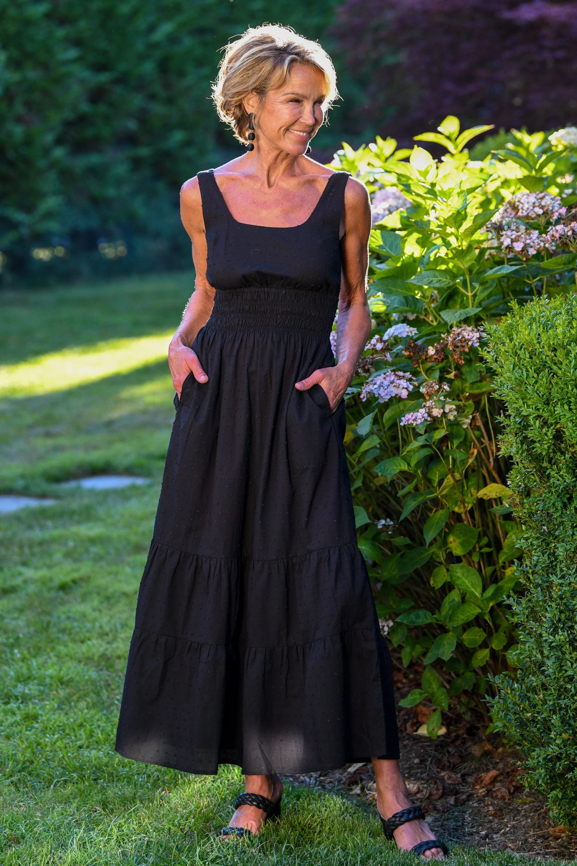 Soft Glide Relax Flex Trixie Dress / Black Swiss Dot