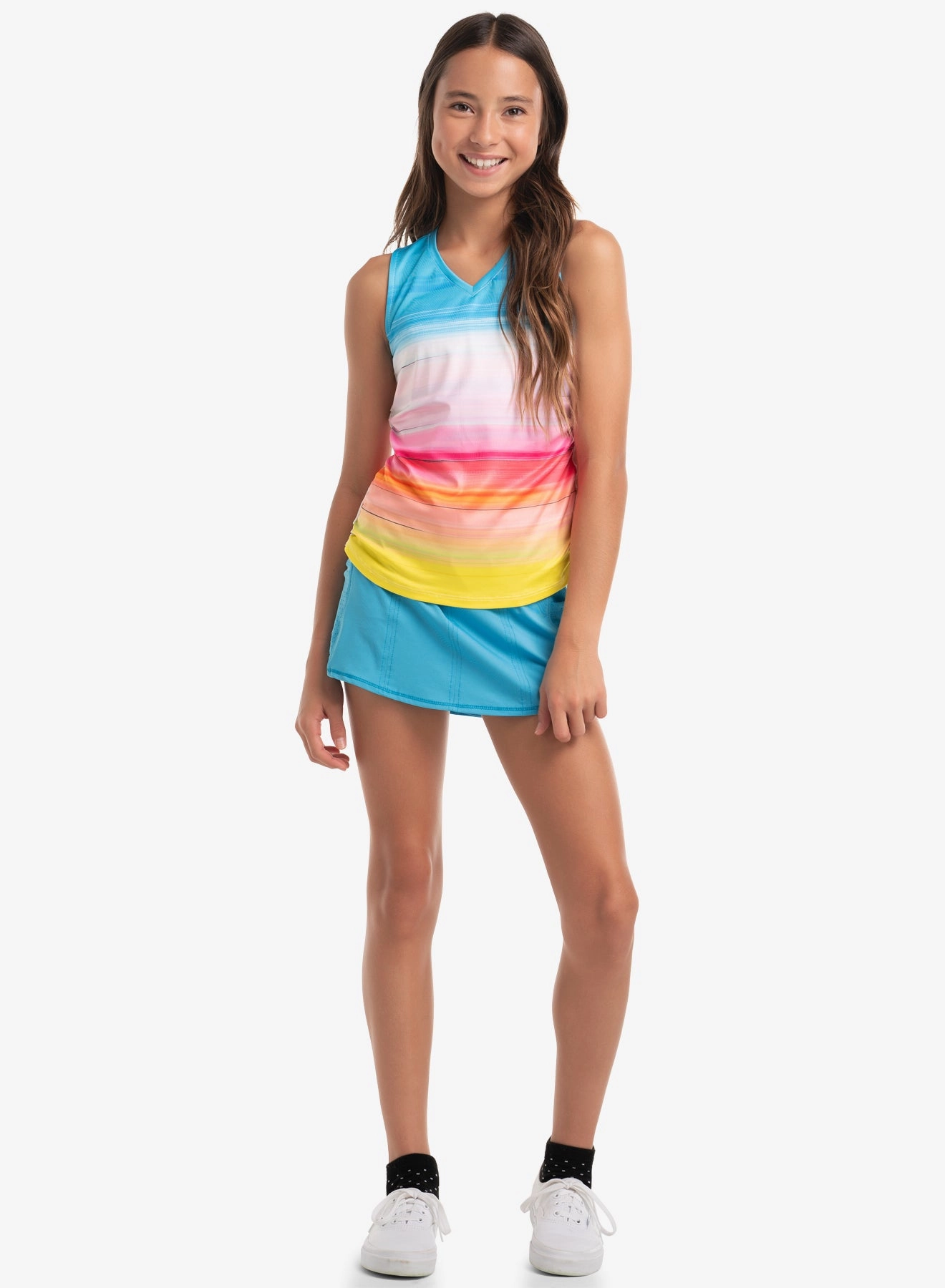 Tropical Bliss Ruche Tank Structured Shoulder