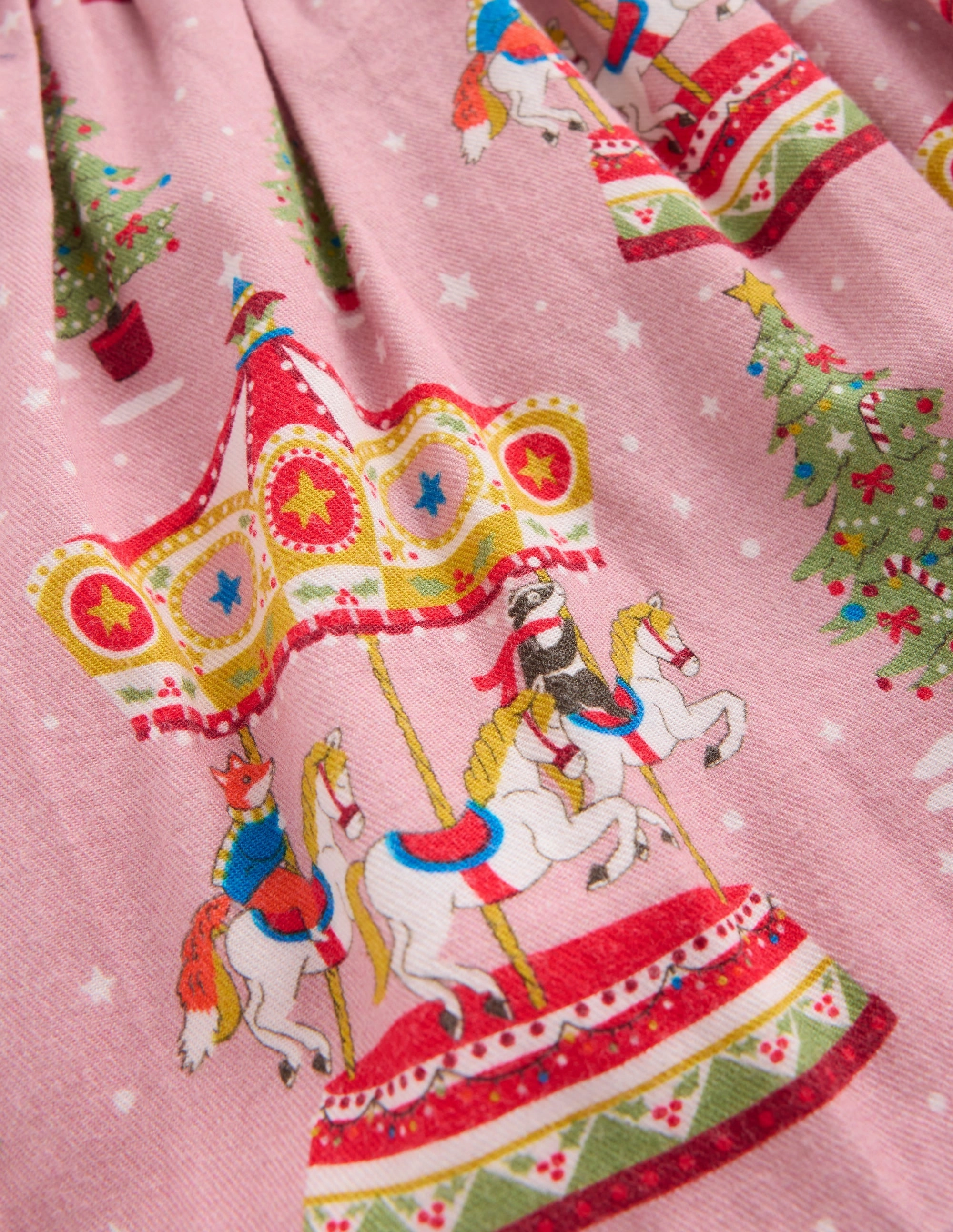 Chic Tones Coordinated Set Printed Pull-On Twirly Skirt-Vintage Pink Carousel