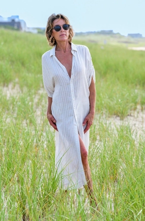 Tulum Dress / Cotton Stripe Bohemian style