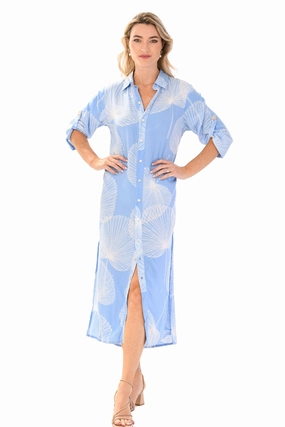 Tulum Dress / Periwinkle Fan Coral Functional Comfort Smart Design