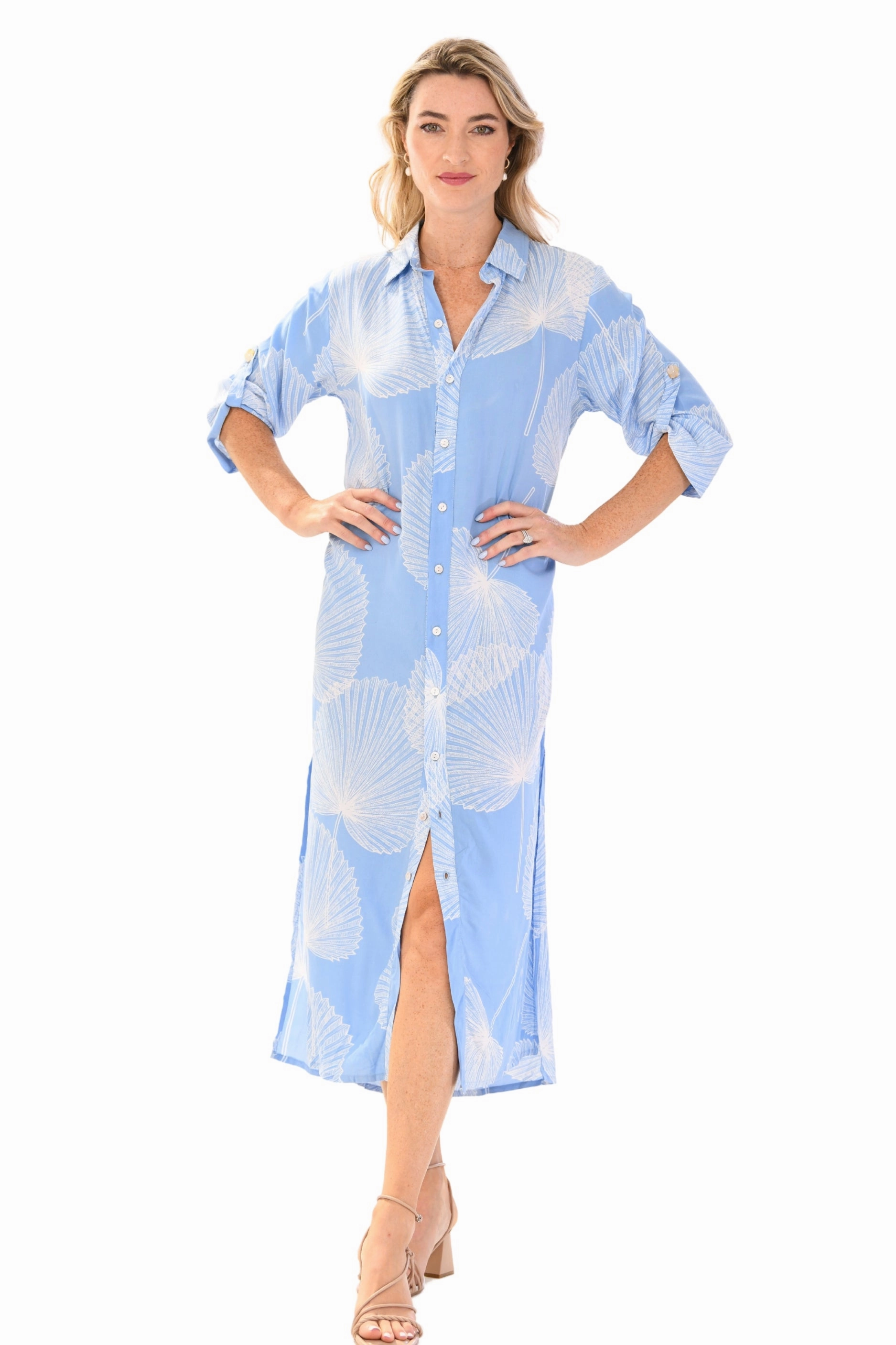 Tulum Dress / Periwinkle Fan Coral Functional Comfort Smart Design