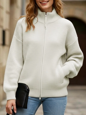 Comfy Layer Double-ended zipper knitted cardigan