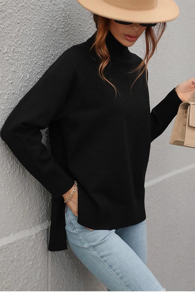 SnagResistant Fabric TURTLE NECK SOLID DAILY SWEATER TOP