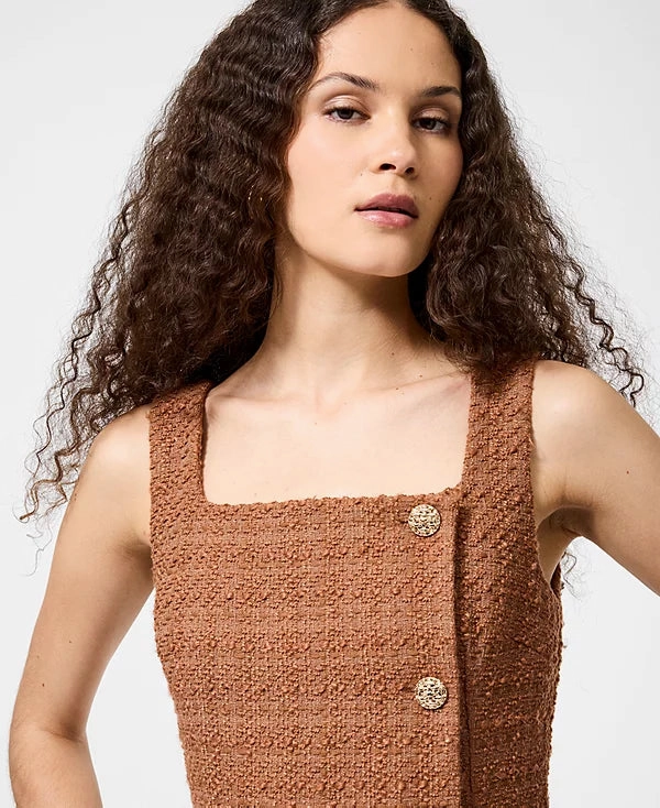 Street Vibe TWEED SQUARE NECK MINI